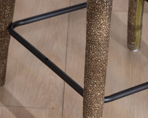 Set di 2 sedie da isola in stile contemporaneo in tessuto melange verde kaki "Milano" con rivestimento integrale