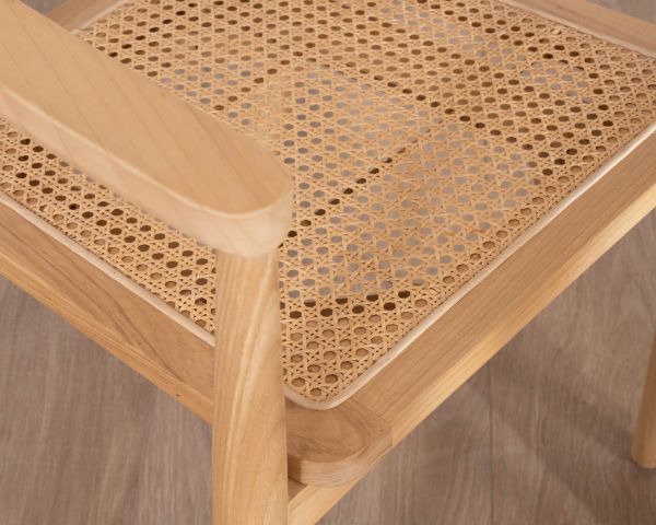 Sedia da pranzo con braccioli dal design essenziale "Vogue" in legno di sungkai