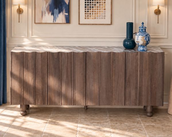 Credenza a 4 ante con piano in pietra "Manon"