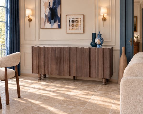 Credenza a 4 ante con piano in pietra "Manon"
