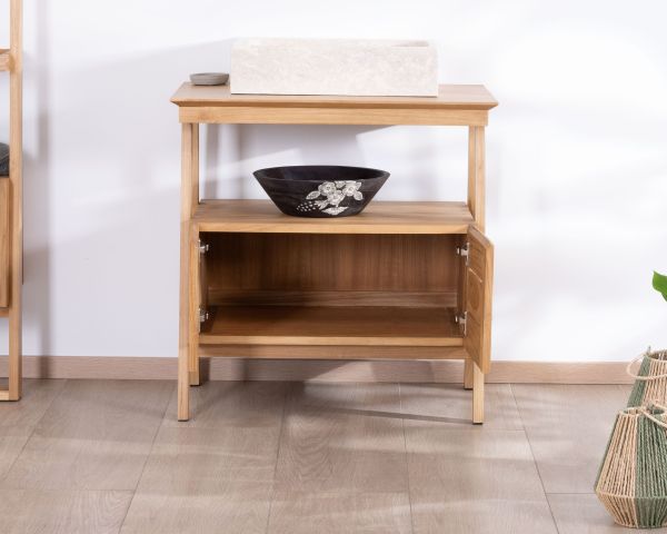Mobile da 80 cm in teak di design japandi "Beau Matin