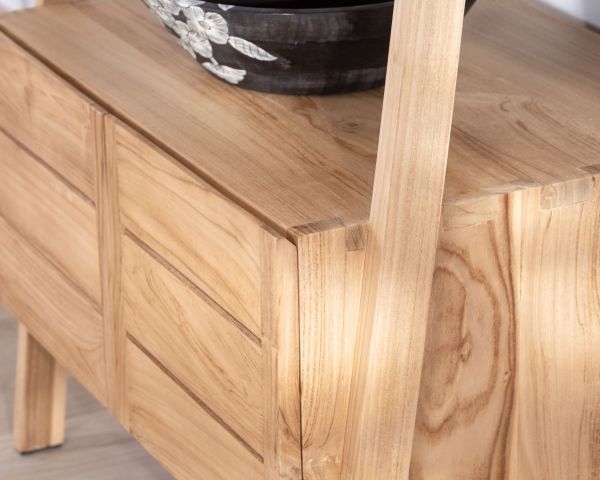 Mobile da 80 cm in teak di design japandi "Beau Matin