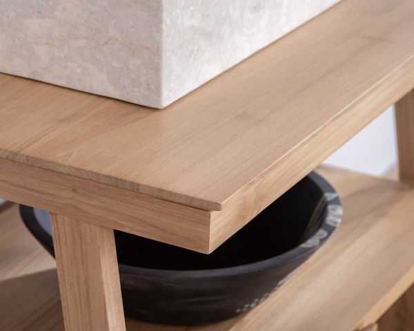 Mobile da 80 cm in teak di design japandi "Beau Matin