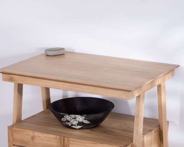 Mobile da 80 cm in teak di design japandi "Beau Matin