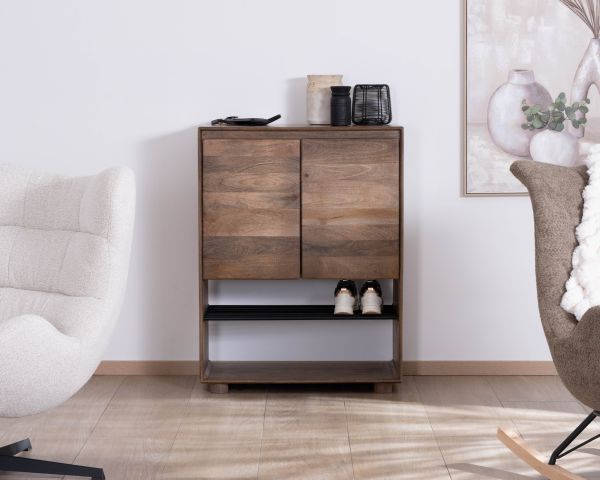 Scarpiera "Geta" in mango massiccio con contenitori