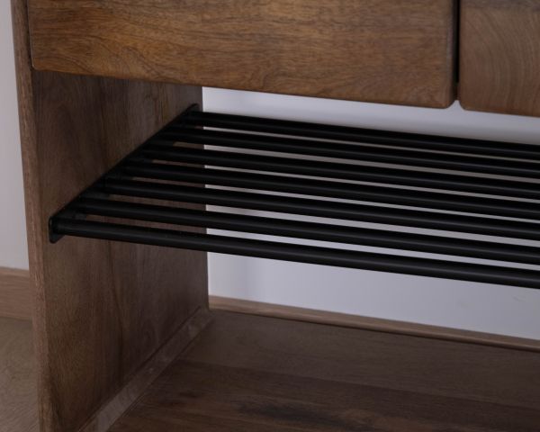 Scarpiera "Geta" in mango massiccio con contenitori