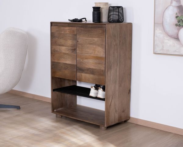 Scarpiera "Geta" in mango massiccio con contenitori