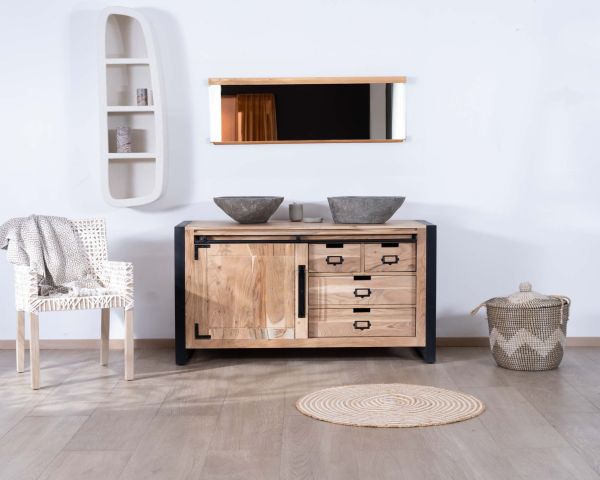 Mobile da bagno "Montreal" in legno massiccio e metallo 150 cm