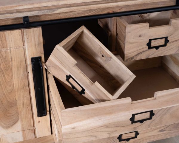 Mobile da bagno industriale "Montreal" in metallo e legno 165 cm