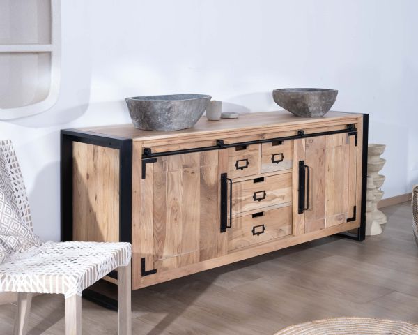 Mobile da bagno "Montreal" in legno massiccio e metallo 150 cm