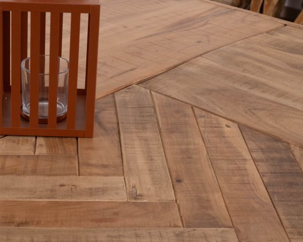 Tavolo da pranzo quadrato 150x150 cm "Bronx" in legno e metallo