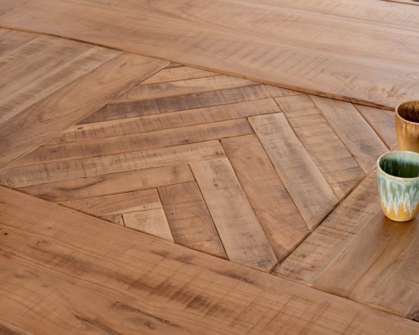 Tavolo da pranzo quadrato 150x150 cm "Bronx" in legno e metallo