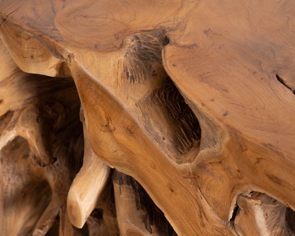 Consolle "Kanoa" in radice di teak naturale