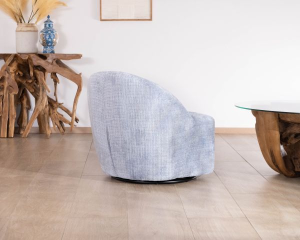 Poltrona girevole dal design elegante in tessuto "Marylin" blu ghiaccio