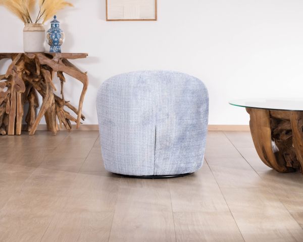 Poltrona girevole dal design elegante in tessuto "Marylin" blu ghiaccio