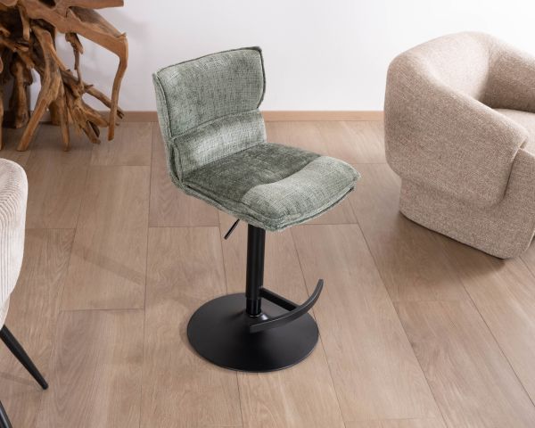 Set di 2 seggioloni regolabili in altezza "Topley" in velluto verde salvia, imbottitura comfort