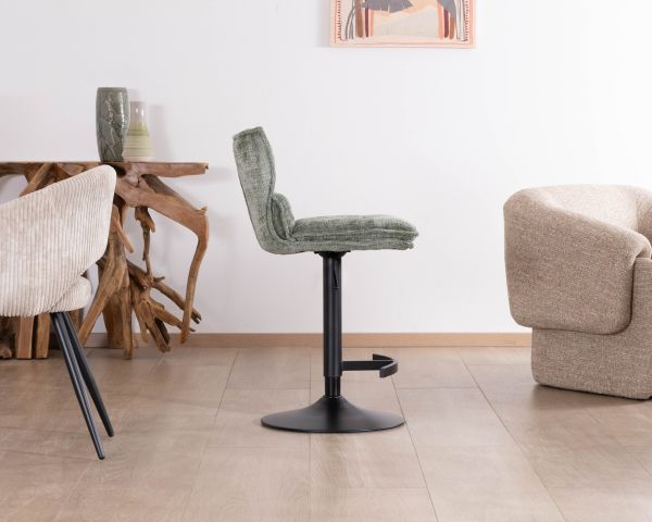 Set di 2 seggioloni regolabili in altezza "Topley" in velluto verde salvia, imbottitura comfort