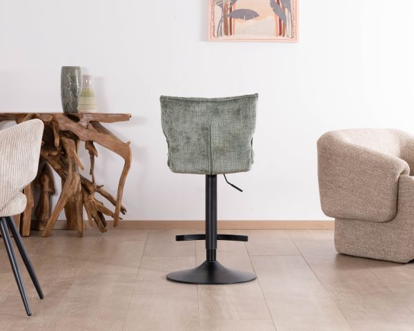 Set di 2 seggioloni regolabili in altezza "Topley" in velluto verde salvia, imbottitura comfort