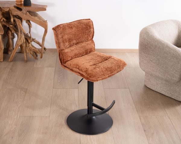 Set di 2 sedie da bar imbottite e regolabili in altezza "Topley" in terracotta