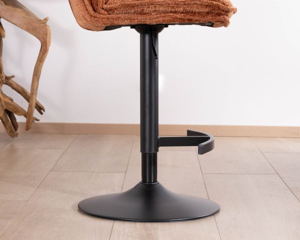 Set di 2 sedie da bar imbottite e regolabili in altezza "Topley" in terracotta