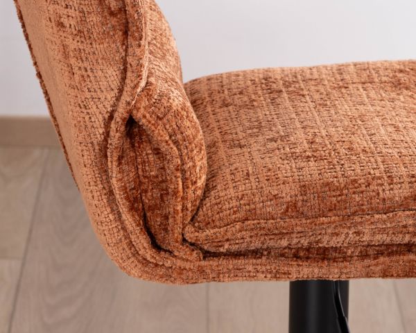 Set di 2 sedie da bar imbottite e regolabili in altezza "Topley" in terracotta