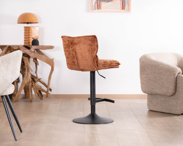 Set di 2 sedie da bar imbottite e regolabili in altezza "Topley" in terracotta