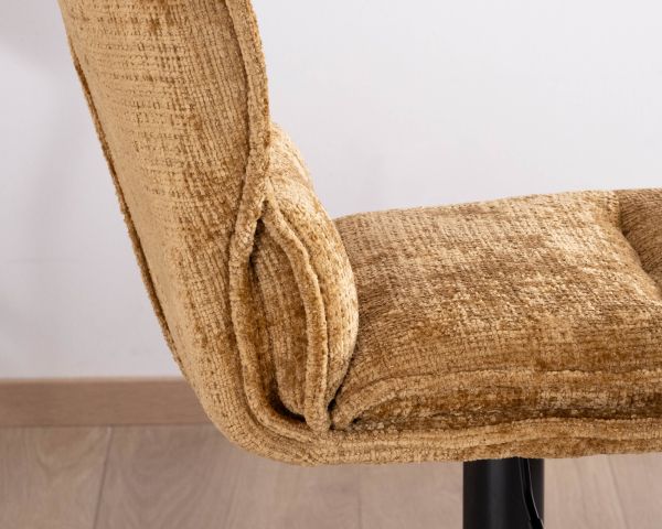 Set di 2 seggioloni "Topley" in tessuto senape, seduta regolabile in altezza