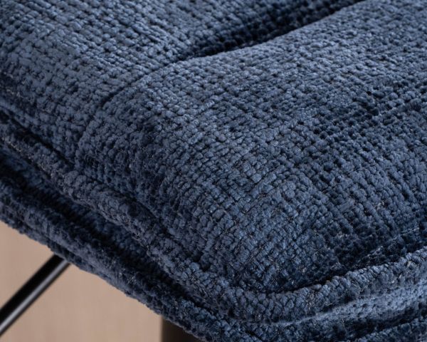 Set di 2 seggioloni trapuntati "Topley" regolabili in altezza in tessuto blu notte