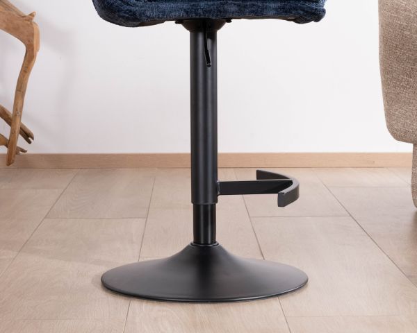 Set di 2 seggioloni trapuntati "Topley" regolabili in altezza in tessuto blu notte