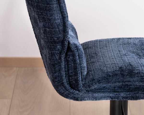 Set di 2 seggioloni trapuntati "Topley" regolabili in altezza in tessuto blu notte