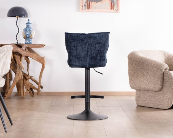 Set di 2 seggioloni trapuntati "Topley" regolabili in altezza in tessuto blu notte