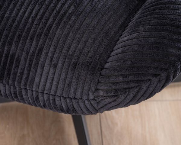 Poltrona reclinabile a 360° in velluto a coste nero "Bissett"