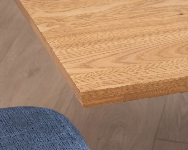 Tavolo da pranzo in frassino massiccio "Sydney" da 2 m con base a stella in metallo nero