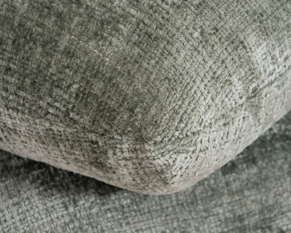 Pouf girevole contemporaneo in stile Zen "Flow" in tessuto intrecciato verde salvia