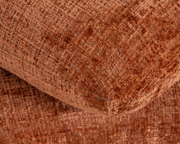 Pouf girevole a 3 livelli dal design organico in tessuto retrò chic "Flow" a trama ramata