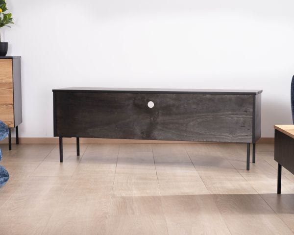 Panca TV "Sydney" in frassino massiccio oliato a due ante da 160 cm