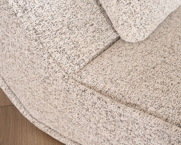 Poltrona lounge design "Syltan" in tessuto intrecciato bianco sporco