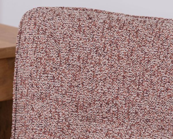 Set di 2 sedie in tessuto bi-materiale prugna "Eddy" con braccioli su base girevole in metallo