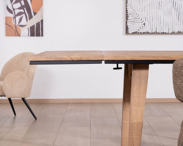 Tavolo da pranzo allungabile in mango massiccio "Santo", da 200 a 280 cm, stile puro