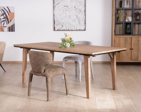 Tavolo da pranzo allungabile in mango massiccio "Santo", da 200 a 280 cm, stile puro