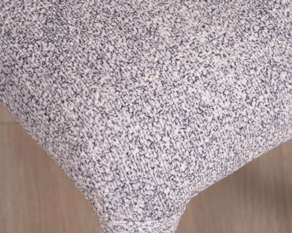 Set di 2 sedie da pranzo contemporanee "Milano" in tessuto screziato grigio chiaro con rivestimento integrale