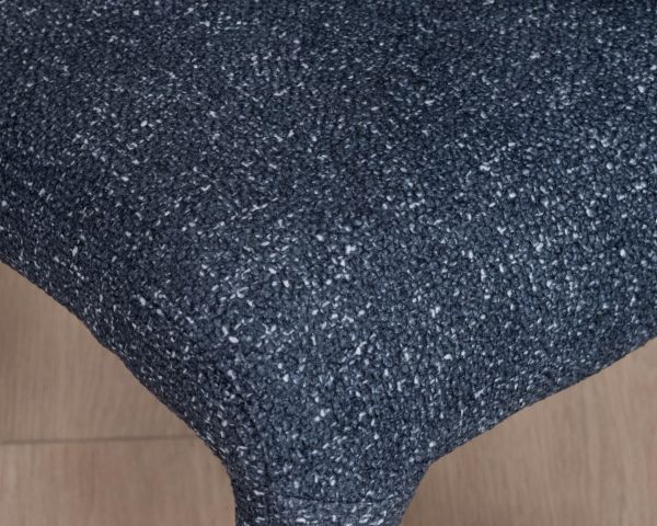 Set di 2 sedie da pranzo scultoree "Milano" in tessuto blu scuro