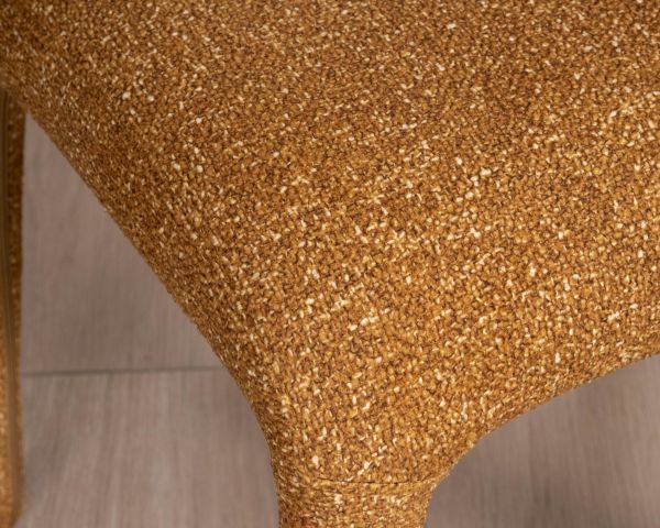 Set di 2 sedie da pranzo design "Milano" rivestite in tessuto giallo senape