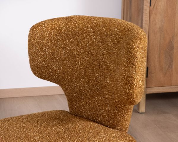 Set di 2 sedie da pranzo design "Milano" rivestite in tessuto giallo senape