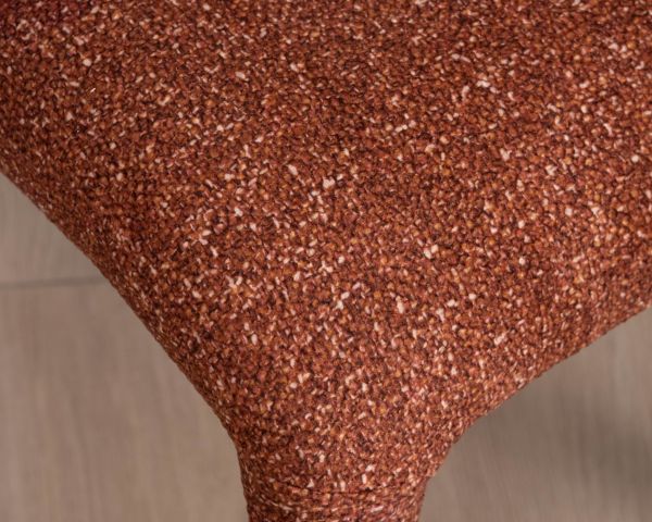 Set di 2 sedie contemporanee con imbottitura completa in tessuto terracotta "Milano