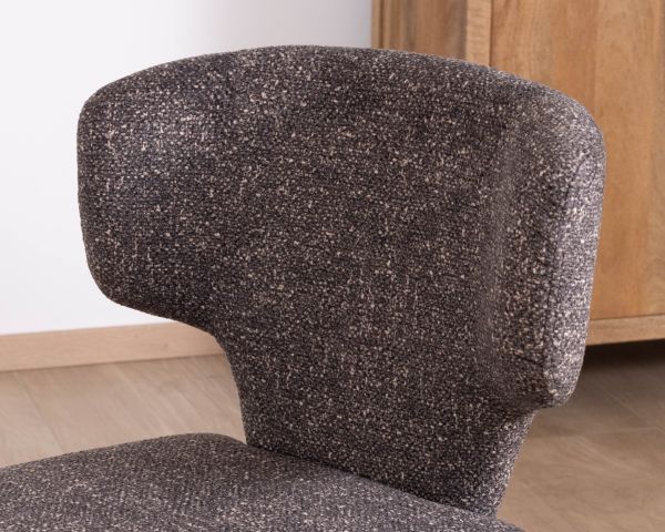 Set di 2 sedie in tessuto screziato grigio scuro "Milano", completamente rivestite in stile design