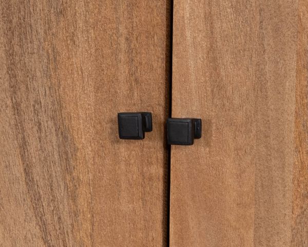 Mobile portavivande "Maestro" da 100 cm in mango naturale con ante in vetro