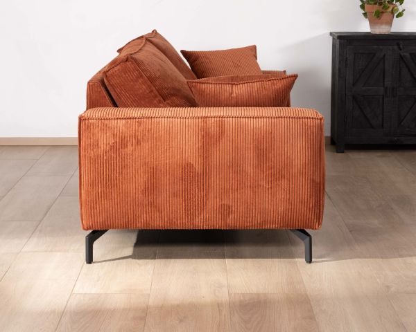 Divano comfort a 3 posti "Pueblo" in velluto a coste antracite