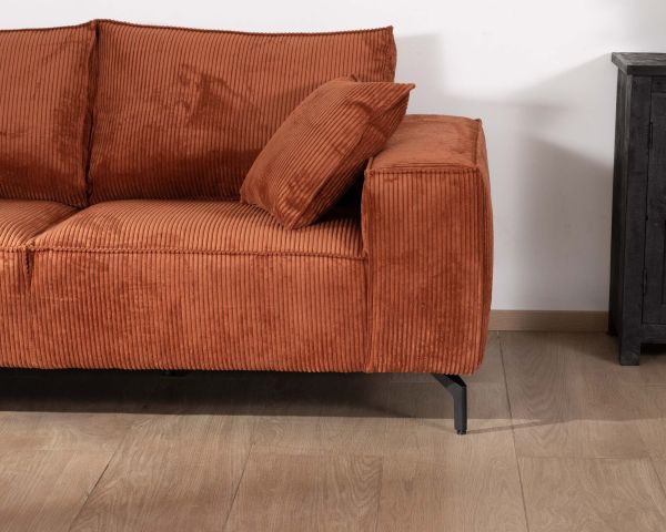 Divano comfort a 3 posti "Pueblo" in velluto a coste antracite