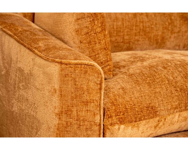 Accogliente divano contemporaneo a 2 posti "Odéa" in tessuto giallo senape